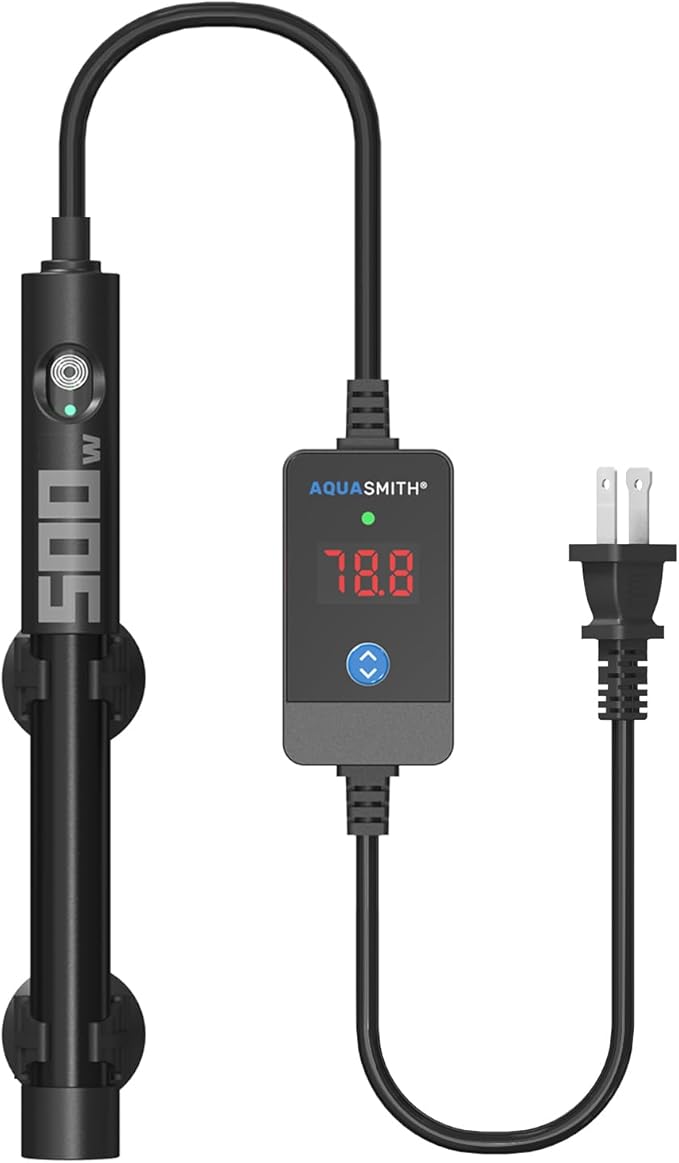 Aquarium Heater,50w/100w/150w/200w/300w/500w Submersible Fish Tank Heater,External LED Controller, with Over-Temperature Protection and Automatic Power-Off When Leaving Water for.