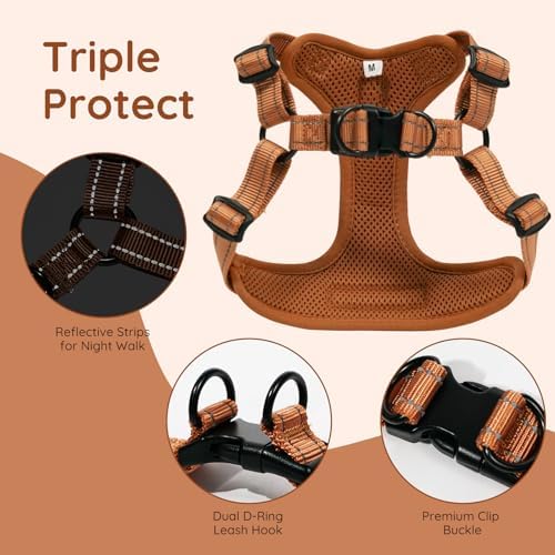 BELLA & PAL Adjustable Step-in Dog Harness, Puppy No-Pull Vest