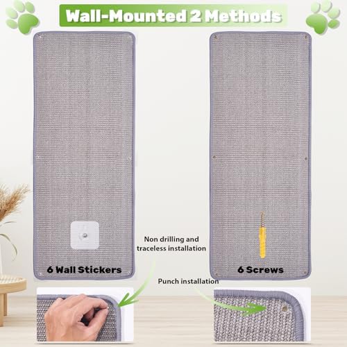 Uranshin Natural Sisal Cat Wall Climbing Carpet, Wall Scratcher Mat Pad