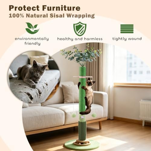 40'' Tall Cat Scratching Post, Cat Toys, Scratcher Tree