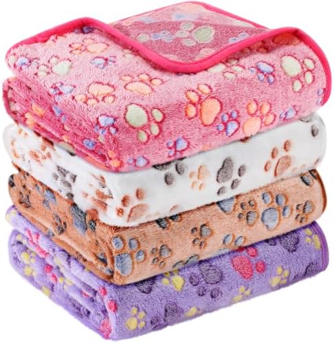 Tatuo 4 Pack Fleece Dog Blanket
