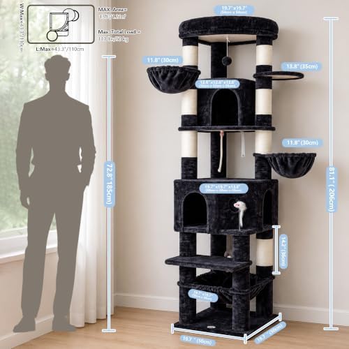 Cat Tree, 81.1" Skyward Corner Cat Tower