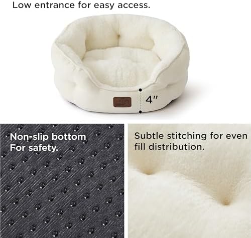 Bedsure Small Dog Bed Washable, Round Cat Beds