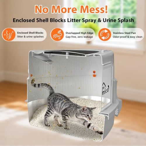 Large Enclosed Corner Cat Litter Box
