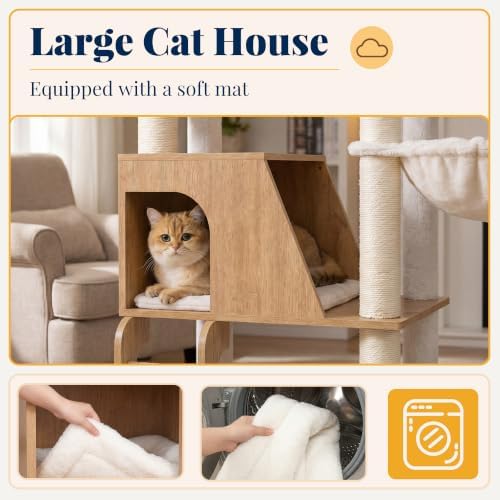 Hey-brother Wooden Cat Tree Tower