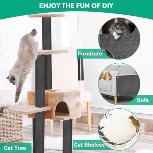Cat Scratch Couch Furniture Protector, Trimmable Self-Adhesive Cat Scratch