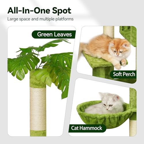 Meecal Green Cat Tree, 47-Inch Cat Tower
