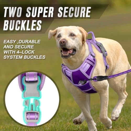 BARKBAY Dog Harness No Pull for Medium Sized Dog Front Back Clips, Dog Vest