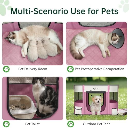 Siedihit 28" Dog Playpen, Cat Puppy Pen, Pet Portable Crate Indoor Outdoor