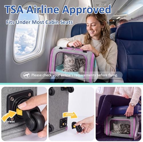 Airline Pet Carrier with Wheels