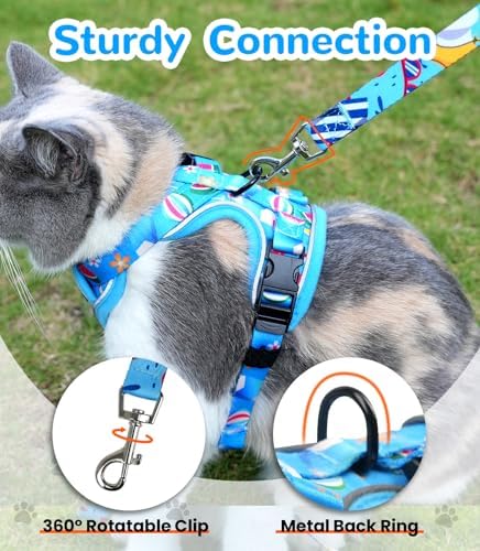 Halypet Cat Harness and Leash Set, Escape Proof Adjustable Harness
