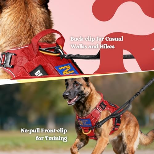 rabbitgoo Tactical Dog Harness for Medium, Heavy Duty Military No Pull Vest