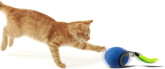 Smart Speedy 3.0 Interactive Cat Ball with Auto Obstacle Avoidance - Indoor Kitten Toy for Mental Stimulation & Playtime Fun ，2025 Edition (Blue)