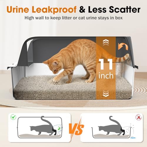 2PACK Stainless Steel Litter Box, Extra Large Litter Boxes
