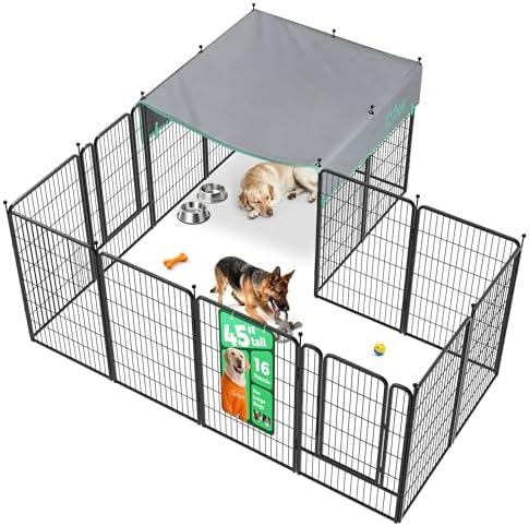 FXW Rollick Dog Playpen with Sun Shade, 16 Panels