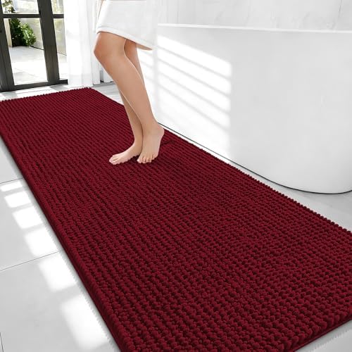OLANLY Thick Chenille Bathroom Runner Rugs Mats 70x24