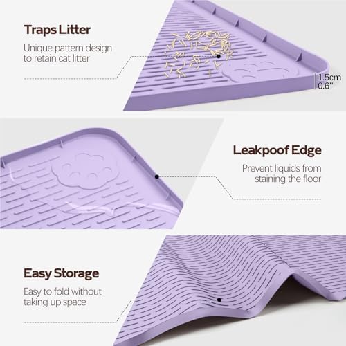 Silicone Cat Litter Mat for Litter Box 50”x35” Large Cat Mat