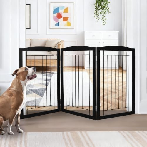 ZJSF Freestanding Foldable Dog Gate