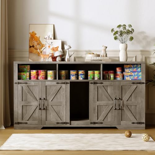 Vabches Litter Box Enclsoure for 2 Cats, 53.1" Cat Litter Box Furniture Hidden
