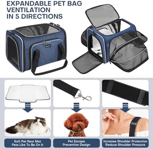 Pet Carrier, Large Soft Sided Expandable Travel Carrier