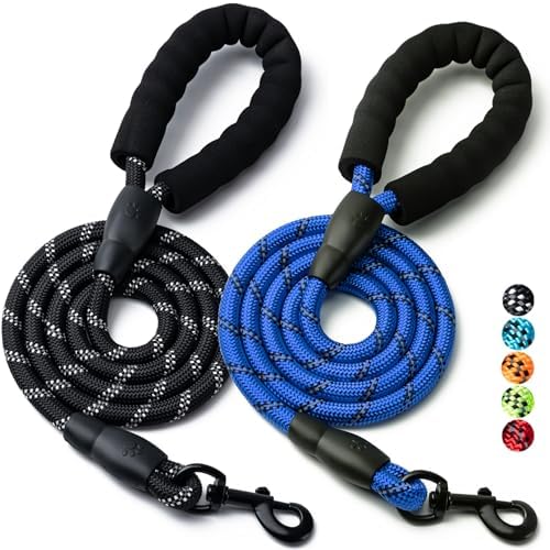2 Pack Dog Leash, Heavy Duty Nylon Rope Pet Leashes