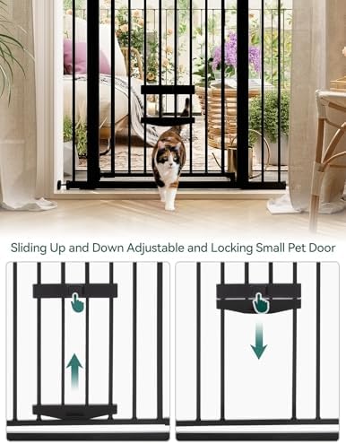Babelio 36" Tall Dog Gate with Cat Door, CatPrivilege II