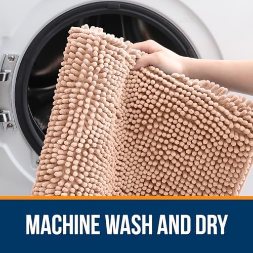 OLANLY Bathroom Runner Rugs 47x20, Extra Soft Absorbent Chenille Bath Rugs