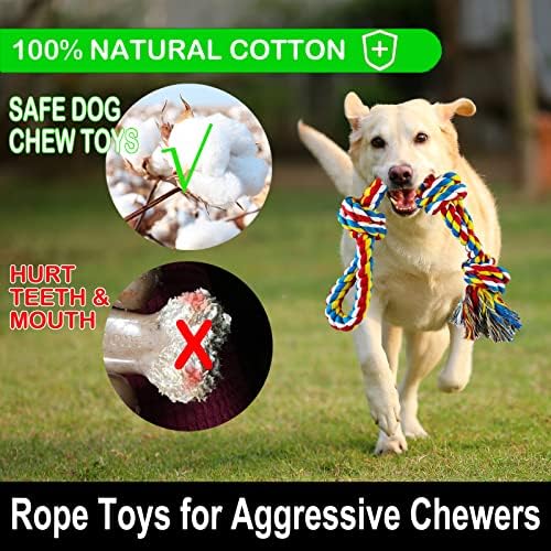 Large Dog Chew Toys for Aggressive Chewers, Indestructible Dog Rope Toys