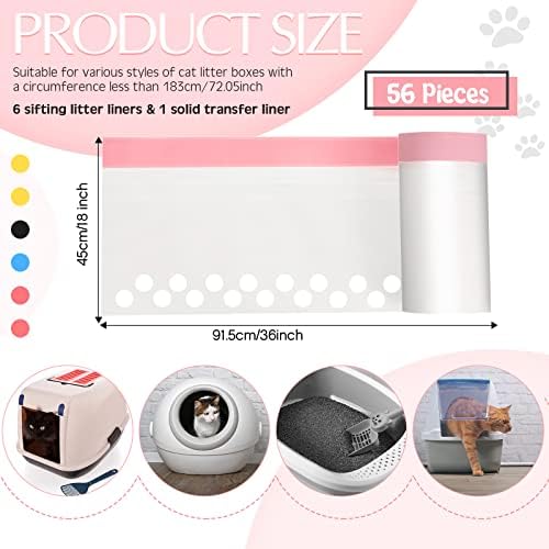 56 Count Sifting Cat Litter Bags Jumbo Thick Cat Litter Box Liners