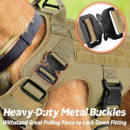 rabbitgoo Tactical Dog Harness for Medium, Heavy Duty Military No Pull Vest
