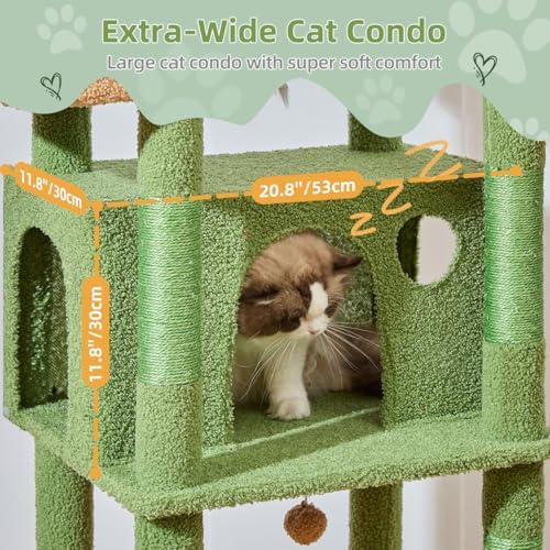 Taoqimiao Heavy-Duty Cat Tree, 71 in Cat Tower