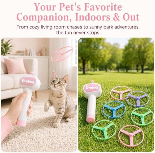Cat Toy Disc Launcher, Rechargeable Interactive Cat Fetch Toy