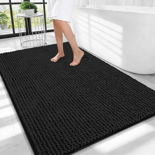 OLANLY Thick Chenille Large Bathroom Rugs 40x32, Absorbent Bath Mat