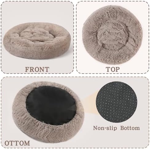 NOYAL Calming Donut Dog Bed, Hooded Cave