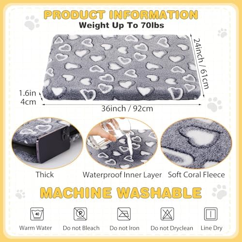 VitalCozy 3 Pcs Waterproof Reversible Dog Cat Crate Pad