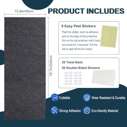 Self-Adhesive Cat Scratching Mat Cat Scratch Furniture Protector