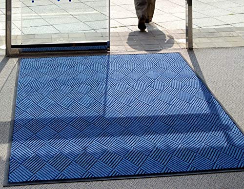 M+A Matting WaterHog Diamond | Commercial-Grade Entrance Mat with Rubber Border – Indoor/Outdoor, Quick Drying, Stain Resistant Door Mat (Charcoal, 3' x 12')
