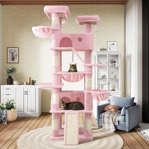 SHA CERLIN 81in Multi-Level Tall Cat Tree Tower