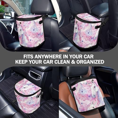Car Trash Can Watercolor Unicorns Star Car Garbage Bag
