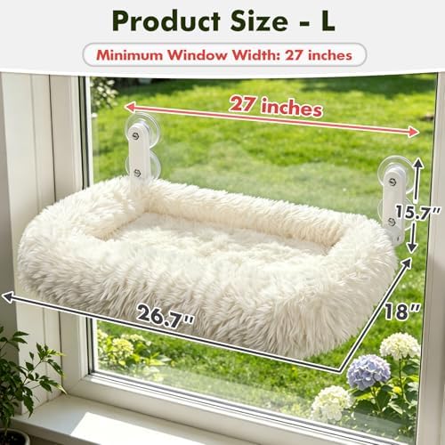 Zoratoo Foldable Cat Window Perch, Widened Cushion Cat Bed