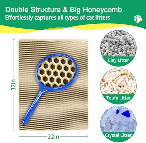 GRELY Cat Litter Mat, 2 Layer Litter Trapping Mat