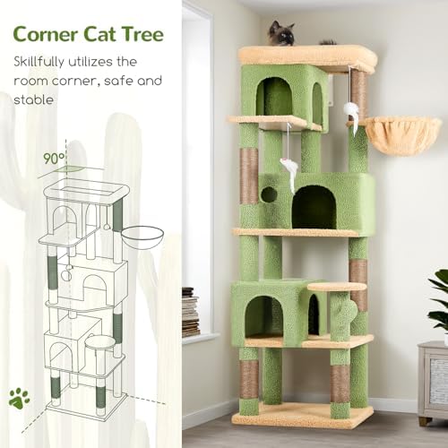 Globlazer F66 Cactus Corner Cat Tree, 66in Multi-Level Climbing Tower