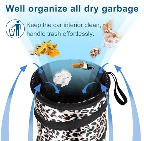 Car Trash Can, 2 Packs Mini Car Garbage Can, Collapsible Trash Bin