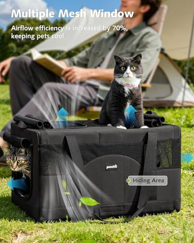 Pecute Cat Carrier, Soft Double Pet Crate