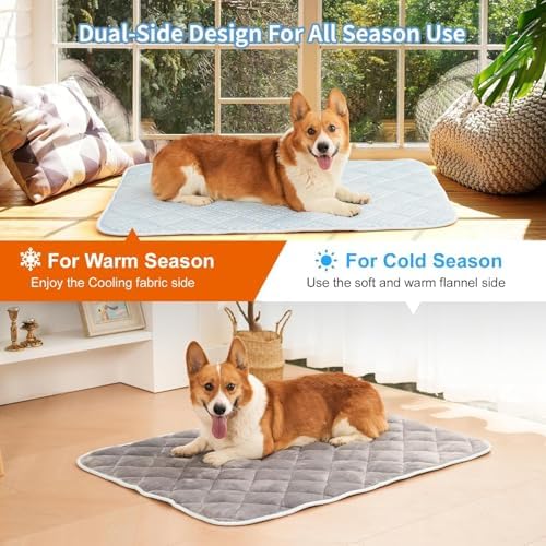 Cooling Mat for Dogs, Thick & Double-Sided Dog Cooling Mat, Self-Cooling Dog Bed