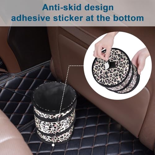 Car Trash Can, 2 Packs Mini Car Garbage Can, Collapsible Trash Bin