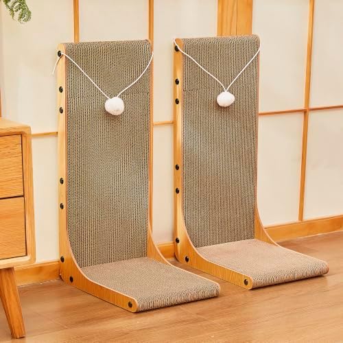 2-Pack L-Shaped Cat Scratching Board Cardboard Cat Scratcher