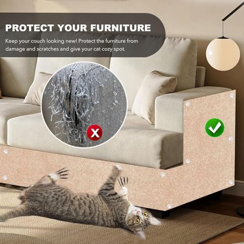 Self-Adhesive Cat Scratching Mat, Couch Protector from Cat Claws