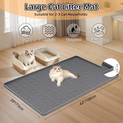 Silicone Cat Litter Mat 42" x 29" Cat Mat