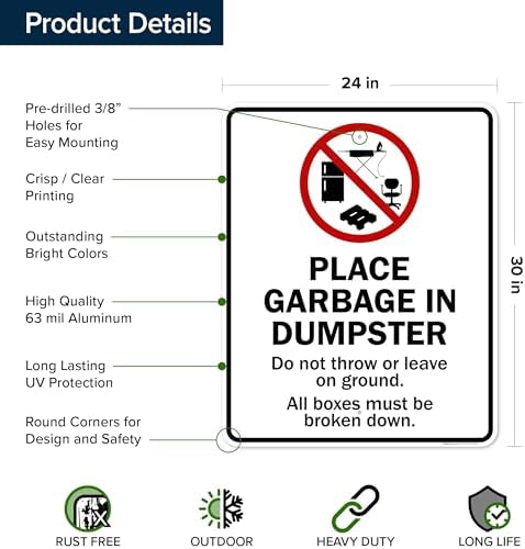 Place Garbage Inside Dumpster Do Not Throw Or Leave On Ground All Boxes